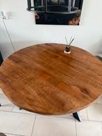 Ronde eettafel mangohout - Calde profijtmeubel, Ophalen, 100 tot 150 cm, Rond, Zo goed als nieuw