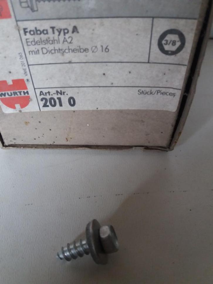 dakplaat schroeven rvs met waterdichte neopreen ring, Doe-het-zelf en Verbouw, IJzerwaren en Bevestigingsmiddelen, Nieuw, Schroeven