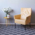 2x Montis Charly Okergeel leder zwart onderstel, Huis en Inrichting, Fauteuils, Niet ingevuld, Niet ingevuld, Leer, Ophalen of Verzenden