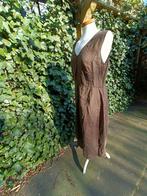zgan Linnen Jurk Just-B mt L, Bruin, Maat 42/44 (L), Zo goed als nieuw, Onder de knie