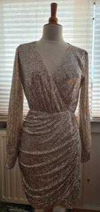 Costes jurk met pailletten, champagnekleur, Ophalen of Verzenden, Nieuw, Beige, Onder de knie
