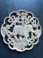 India houtsnijwerk ornament console applique olifant aap, Antiek en Kunst, Ophalen of Verzenden