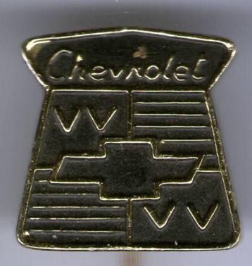 Chevrolet goud op zwart plastic auto speldje ( A_155a ) beschikbaar voor biedingen