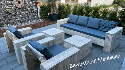 ACTIE! Loungeset Design van Steigerhout. Gratis Thuisbezorgd, Tuin en Terras, Tuinsets en Loungesets, Loungeset, Steigerhout, Stoel