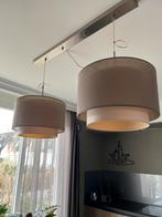 Hanglamp taupe met creme en rvs, Huis en Inrichting, Lampen | Hanglampen, Gebruikt, Ophalen