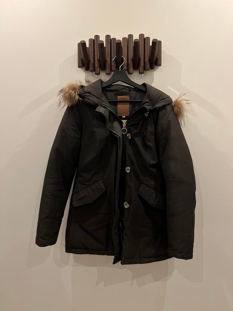 Airforce 2 pocket parka jas black maat M, Kleding | Dames, Jassen | Winter, Ophalen of Verzenden, Gedragen, Maat 38/40 (M), Zwart