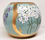 opruiming! vaas beschilderd uniek bolvaas vazen handmade, Overige kleuren, Ophalen of Verzenden, Minder dan 50 cm, Glas