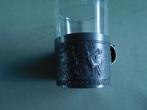 Tinnen beker met theeglas, Antiek en Kunst, Antiek | Tin, Ophalen of Verzenden