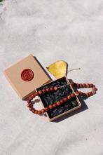 Ketting met Rode Jaspis & 925 Zilver, Ophalen of Verzenden, Zo goed als nieuw, Rood, Zilver