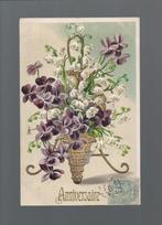 8127 Oude reliëfkaart bloemen lelietjes van dalen, Verzenden, Gelopen, Overige thema's