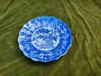 Chinese blauw imari schotel met bloemdecor., Verzenden