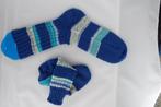 Handgebreide sokken maat 43-44, Nieuw, Blauw, Ophalen of Verzenden, Maat 43 t/m 46