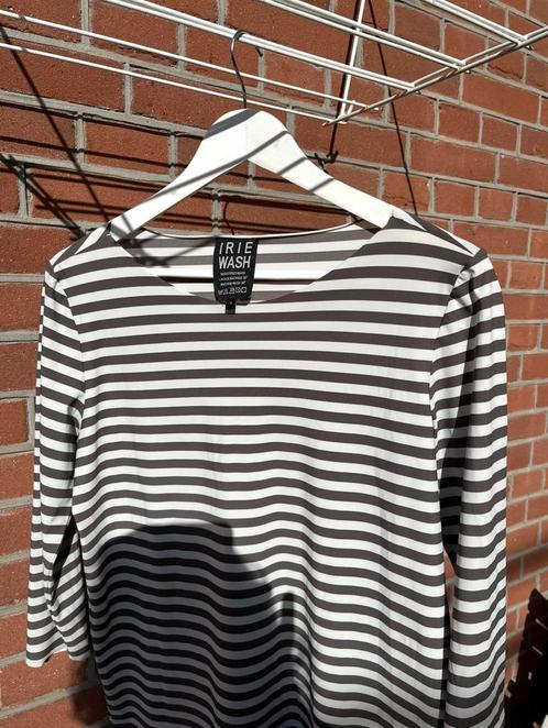 Irie Wash Taupe gestreepte jurk maat M Pauw, travelstof, Kleding | Dames, Jurken, Zo goed als nieuw, Knielengte, Ophalen of Verzenden