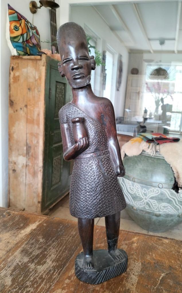 Afrikaans beeld, groot en zwaar met kleine reparatie, Antiek en Kunst, Kunst | Beelden en Houtsnijwerken, Ophalen of Verzenden