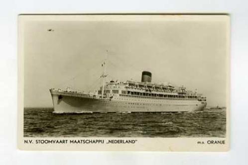 scheepvaart-foto-MIJ NEDERLAND-m.s ORANJE 1939, Verzamelen, Scheepvaart, Ophalen of Verzenden