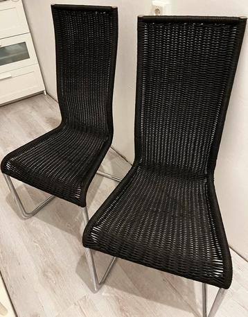 Echt prachtige zwart bamboe / rvs stoelen. beschikbaar voor biedingen