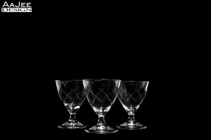 3 Leerdam – Model Laura – Wijnglas – Slijsel Lydia – 1958, Verzamelen, Glas en Borrelglaasjes, Zo goed als nieuw, Overige typen