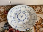 Antiek  blauw wit bord met bloemen petrol, Antiek en Kunst, Ophalen of Verzenden