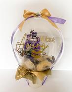 Cadeau ballon umrah mubarak met bloemen en  ferrero rocher, Ophalen of Verzenden, Zo goed als nieuw, Verjaardag