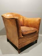Schapenleder fauteuil, 75 tot 100 cm, Vintage stoer, Gebruikt, Leer