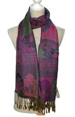Nieuwe Pashmina zijde - woven shawl, sjaal, paars, Verzenden, Maat 46/48 (XL) of groter, Nieuw, Pashmina