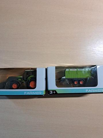 Claas trekker + Quatum opraapwagen  beschikbaar voor biedingen