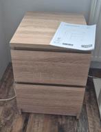 LIMFJORDEN bedside table with 2 drawers, light oak, Huis en Inrichting, Ophalen, Zo goed als nieuw, Hout