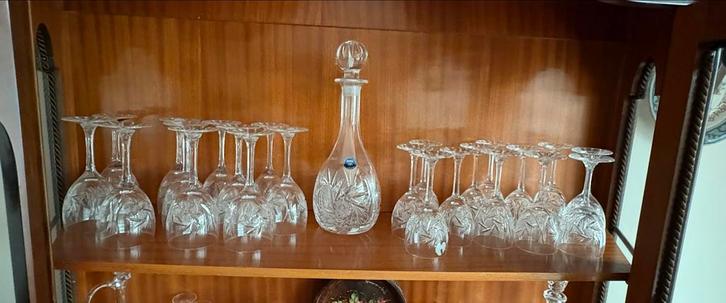 Boheems Kristal Set - Karaff en Glazen, Antiek en Kunst, Antiek | Glas en Kristal, Ophalen