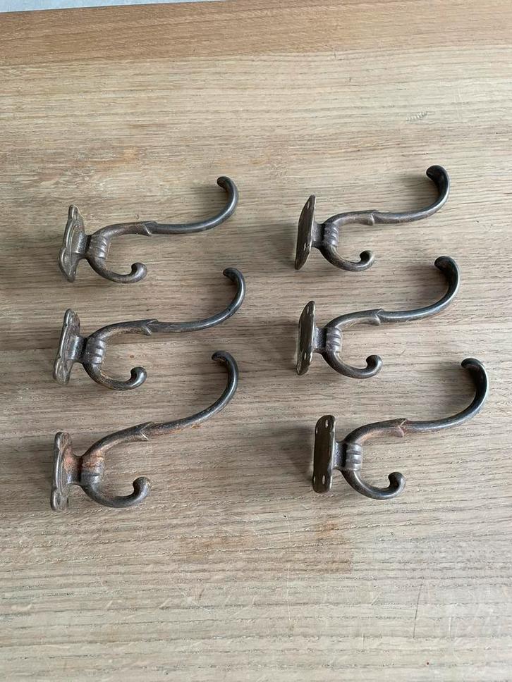 Mooie set vintage messing kapstokhaken, Huis en Inrichting, Woonaccessoires | Kapstokken, Zo goed als nieuw, Wandhaken, Minder dan 100 cm
