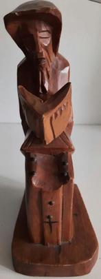 Religieuze houten beeldje hand gestoken,monnik, Antiek en Kunst, Ophalen of Verzenden