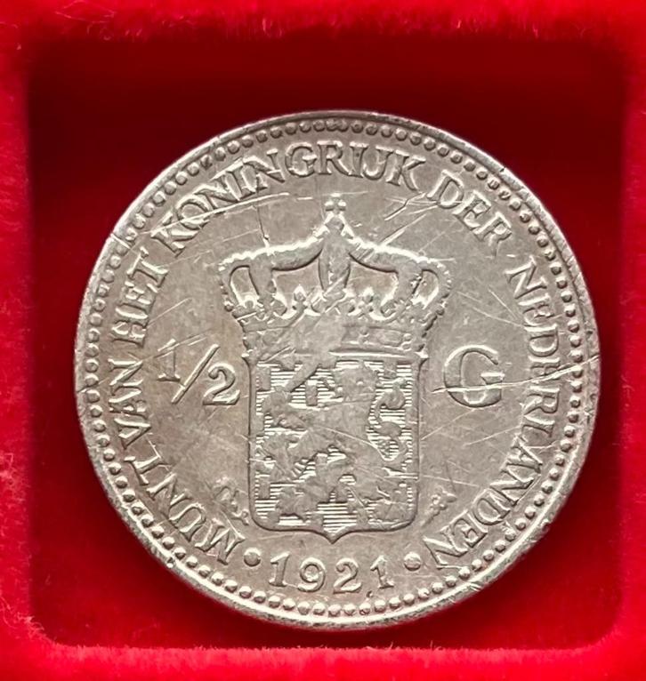 VERSCHILLENDE JAREN 50 cent Wilhelmina 'Opgestoken Haar', Postzegels en Munten, Munten | Nederland, Losse munt, ½ gulden, Koningin Wilhelmina