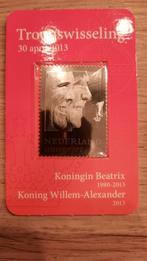 ZILVEREN POSTZEGELS BEATRIX EN WILLEM ALEXANDER AANGETEKEND, Ophalen of Verzenden, Na 1940, Postfris