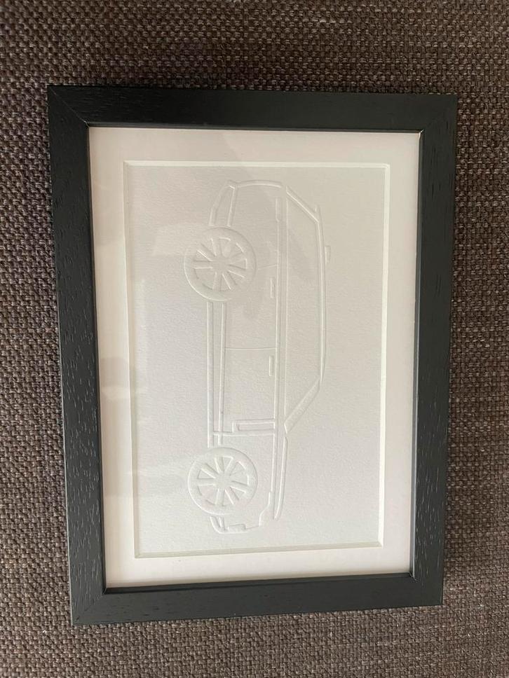 Range Rover Kunstobject in Zwarte Lijst, Antiek en Kunst, Kunst | Tekeningen en Foto's, Ophalen of Verzenden