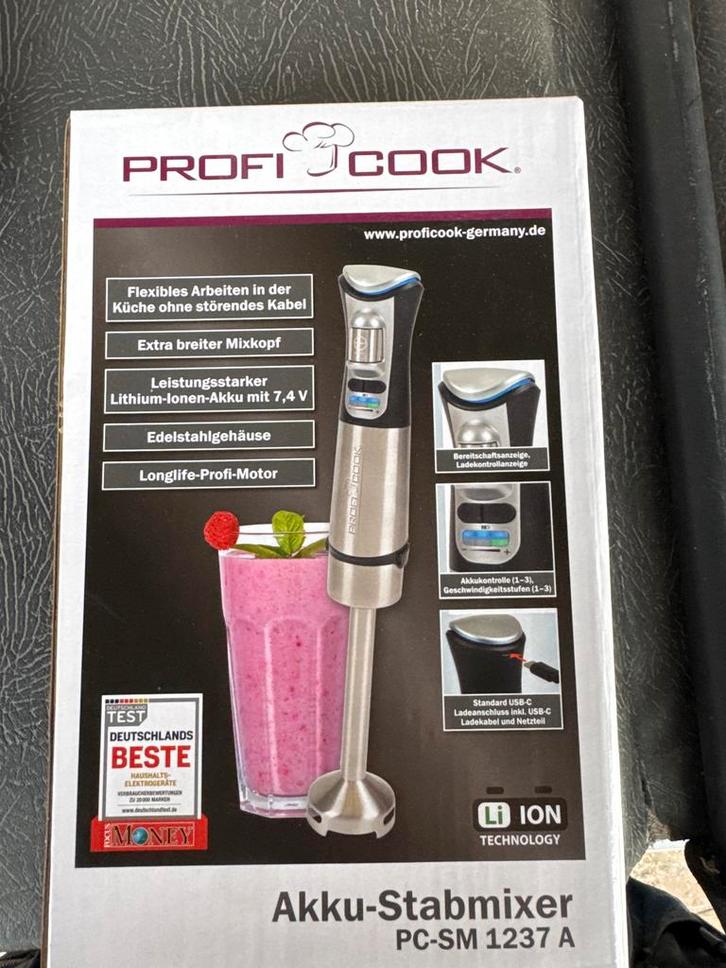 Profi Cook Akku-Stabmixer PC-SM 1237 A - Nieuw, Witgoed en Apparatuur, Blenders, Nieuw, Blender, Ophalen of Verzenden