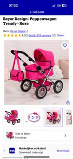 Roze Poppenwagen - Perfect voor kleine poppenmoeders!, Kinderen en Baby's, Ophalen of Verzenden, Gebruikt, Babypop