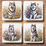 Malamute Lente onderzetters met houder, Ophalen of Verzenden, Nieuw, Glas of Kopje