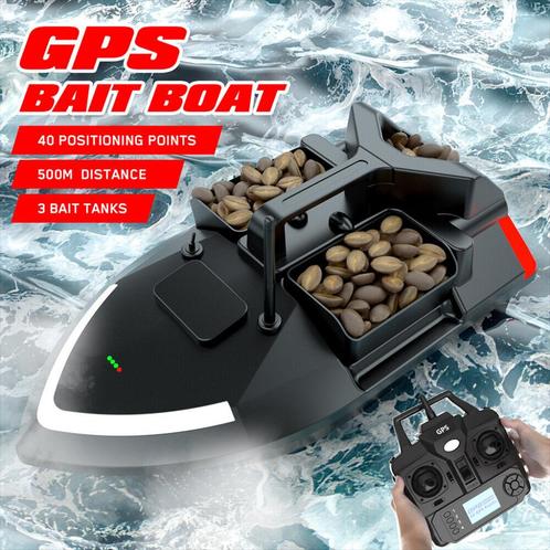 Rc Voerboot GPS Fishfinder LCD-Scherm. 500M. Aut. Return, Watersport en Boten, Hengelsport | Karpervissen, Nieuw, Ophalen of Verzenden