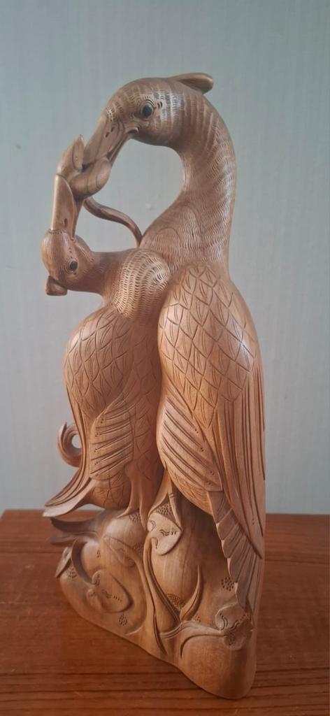 Kunst uit Bali "kraanvogels", Antiek en Kunst, Kunst | Beelden en Houtsnijwerken, Ophalen of Verzenden