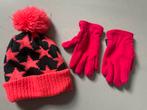 Hema gevoerde muts + fleece wanten roze, 134 t/m 140, Meisje, Ophalen of Verzenden, Zo goed als nieuw