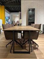 Robuuste eikenhouten tafel 240x100 cm., Ophalen, 100 tot 150 cm, Info@vissermeubelen.nl, 200 cm of meer