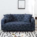 Blauwe geometrische bank hoes sofa cover bescherming hoezen, 100 tot 150 cm, Rechthoekig, Verzenden, Blauw