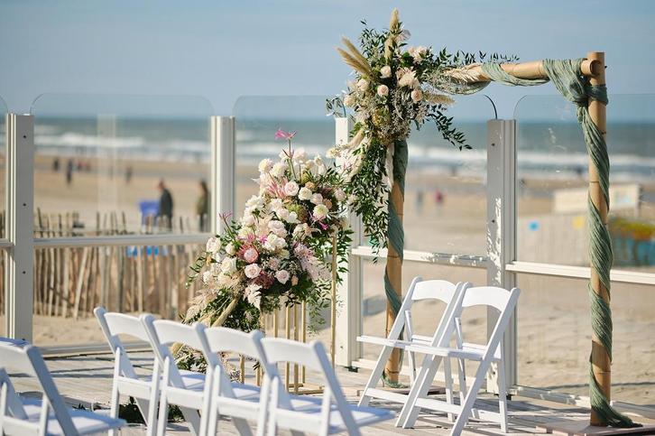 Backdrop met Doek, Hobby en Vrije tijd, Feestartikelen | Verhuur, Nieuw, Geboorte of Huwelijk, Ophalen