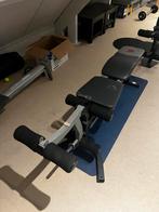 Verstelbare halterbank met leg accessoire, Gebruikt, Krachtstation, Armen, Ophalen of Verzenden