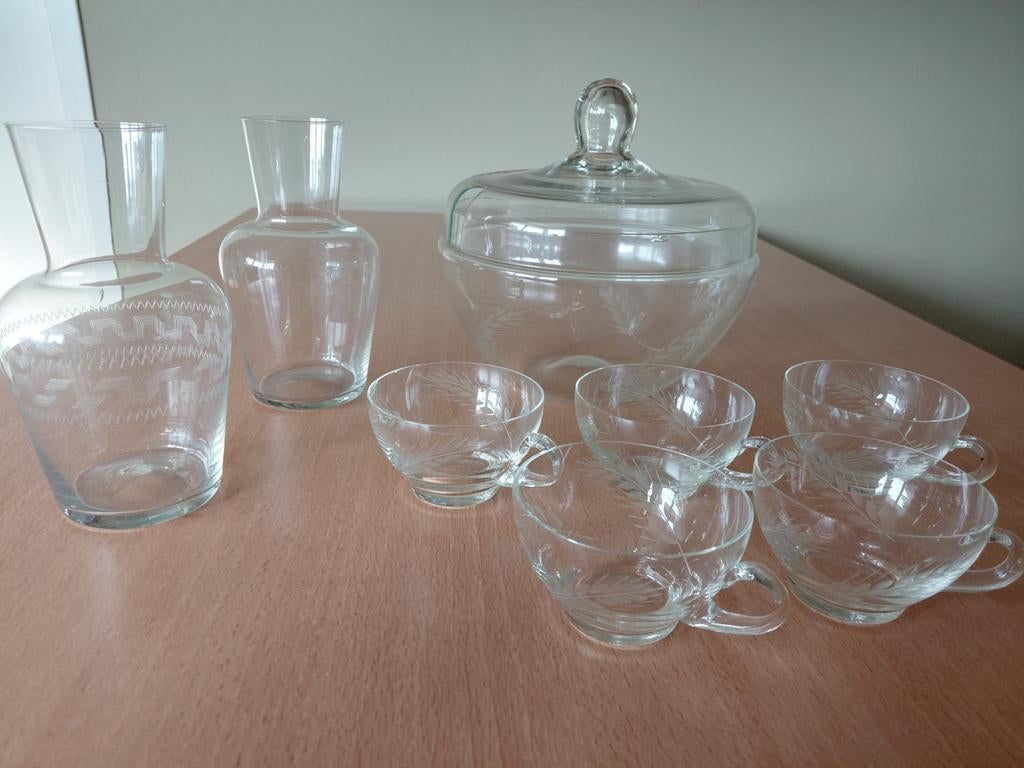 Punch schaal met kopjes, Ophalen of Verzenden