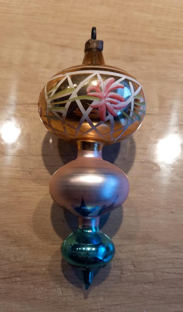 * Gave vintage unieke vorm kerstbal Poolse bonte bal *, Diversen, Kerst, Gebruikt, Ophalen of Verzenden