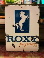 Emaille reclamebord Roxy sigaretten Langcat Bussum, Verzamelen, Ophalen of Verzenden, Zo goed als nieuw, Reclamebord