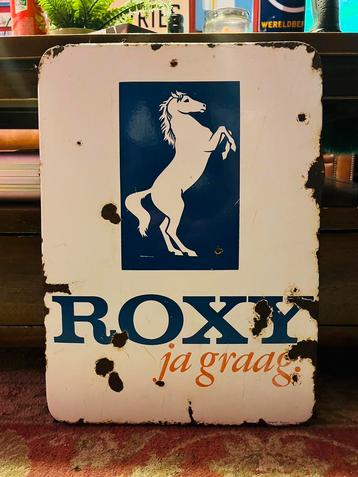 Emaille reclamebord Roxy sigaretten Langcat Bussum beschikbaar voor biedingen