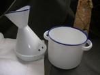 ouderwetse inhalator emaille wit met blauw randje, Antiek en Kunst, Ophalen of Verzenden