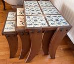 Bijzettafels, Huis en Inrichting, Tafels | Bijzettafels, Minder dan 55 cm, Gebruikt, Rechthoekig, Hout