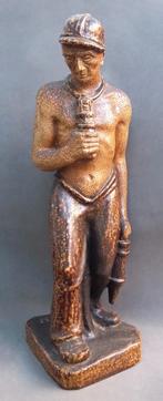 Om1940-1945 Beesel Beeld Mijnwerker Sint Joris Terraco Draak, Antiek en Kunst, Ophalen of Verzenden